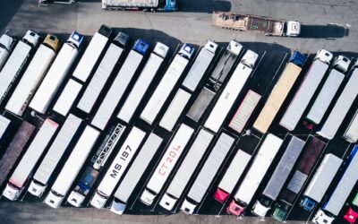 aerial-photography-of-freight-truck-lot