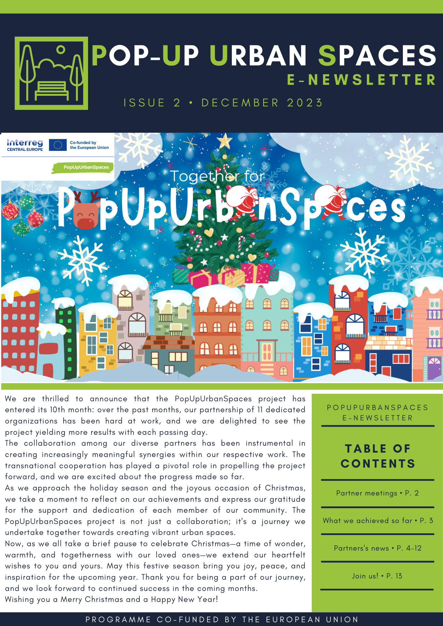 PopUpUrbanSpaces eNewsletter Issue2 is available