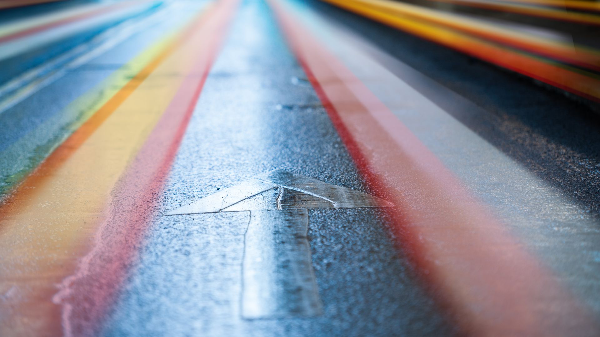 Direction arrow on the road