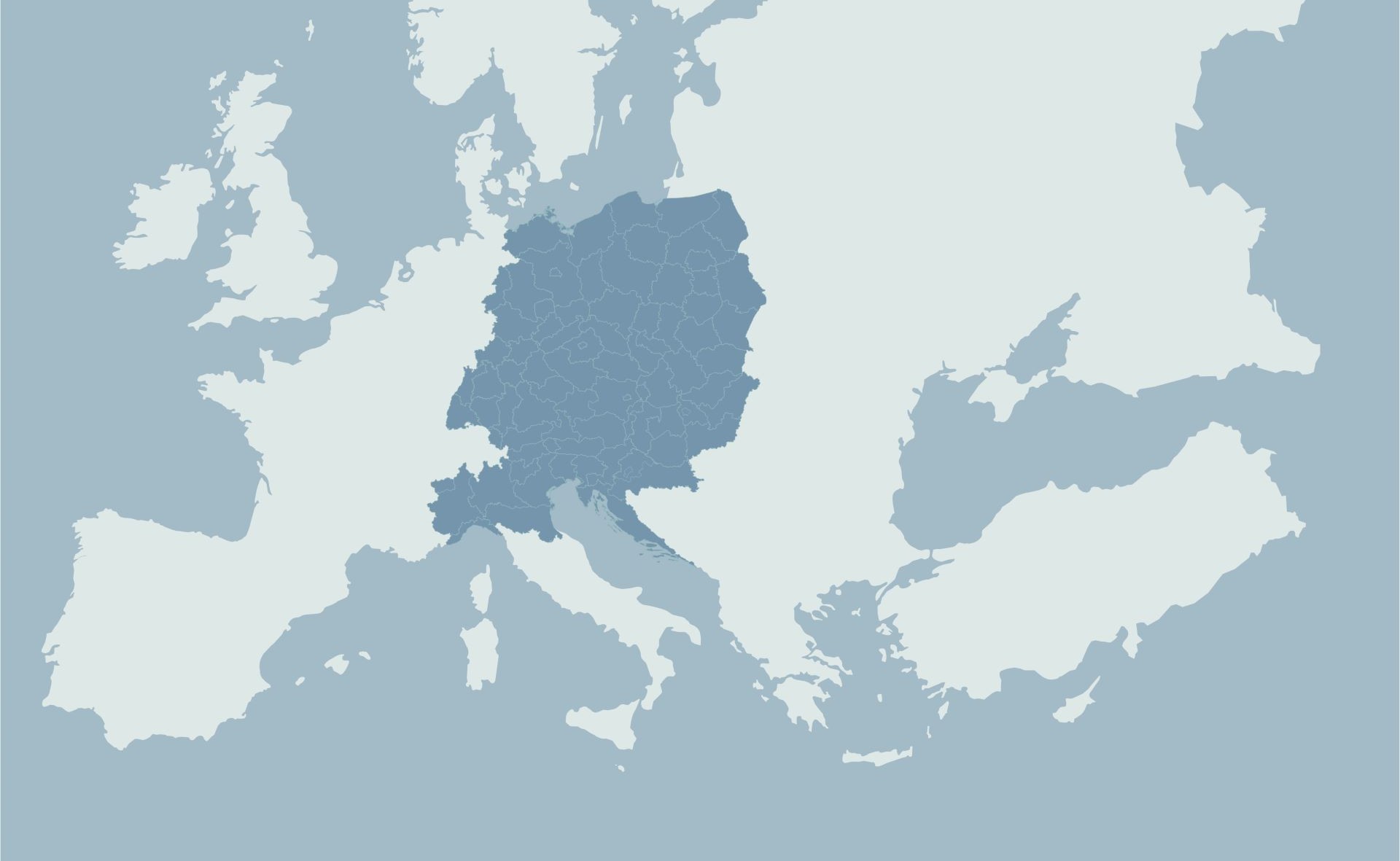 Central Europe Map - Regions - D4PACK