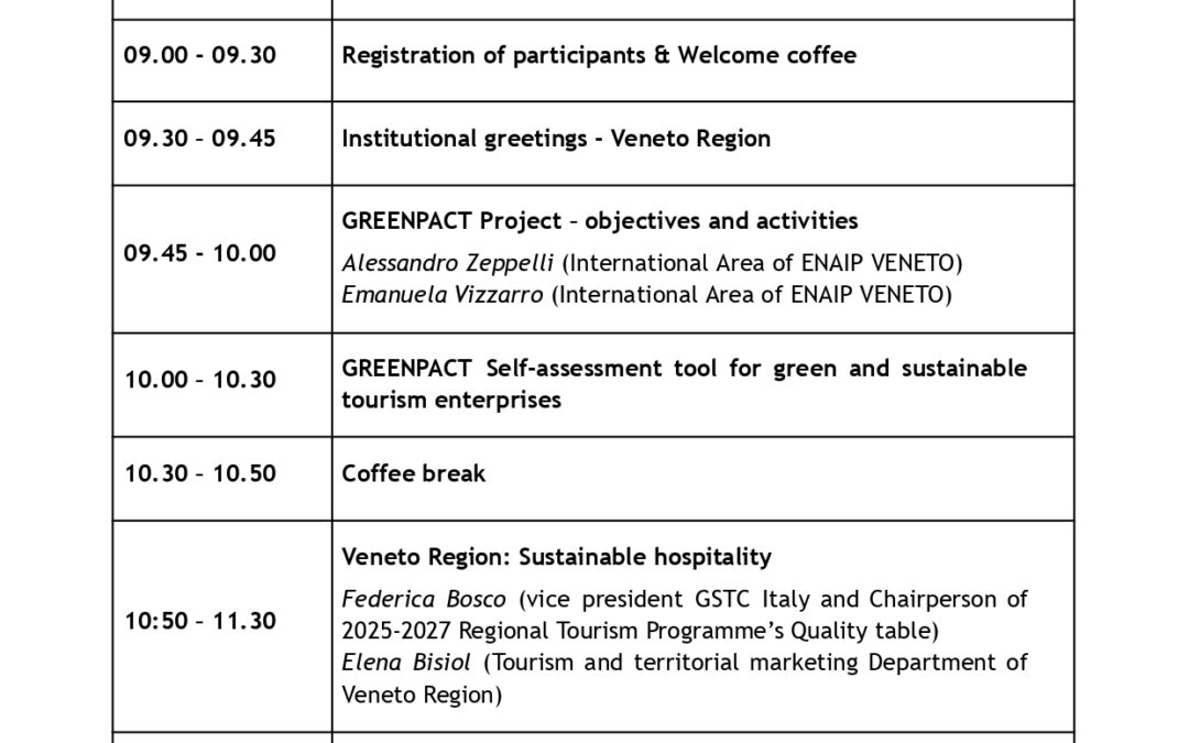 GREENPACT: Skills and Quality for Tourism
