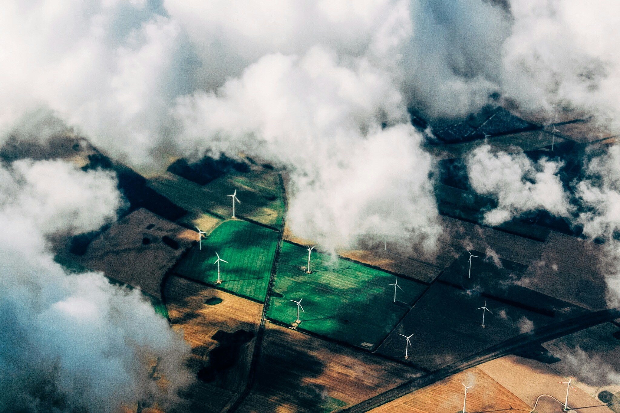 aerial-photo-of-wind-turbines-near-field