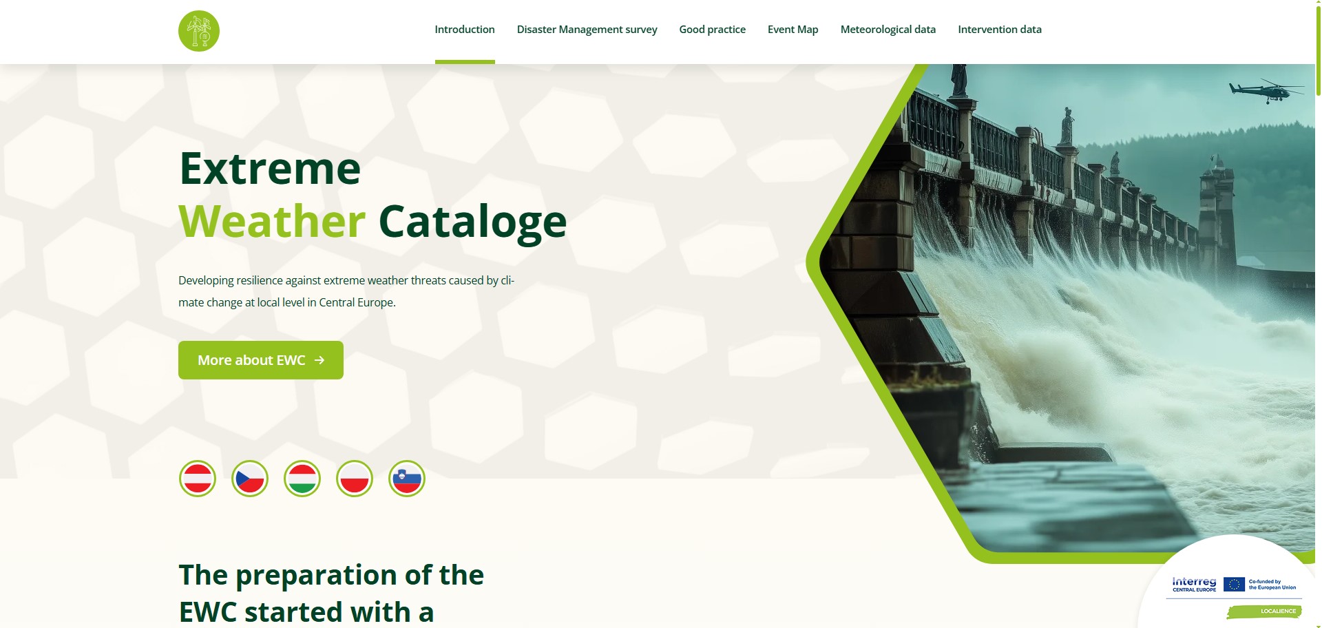EWC opening page screenshot