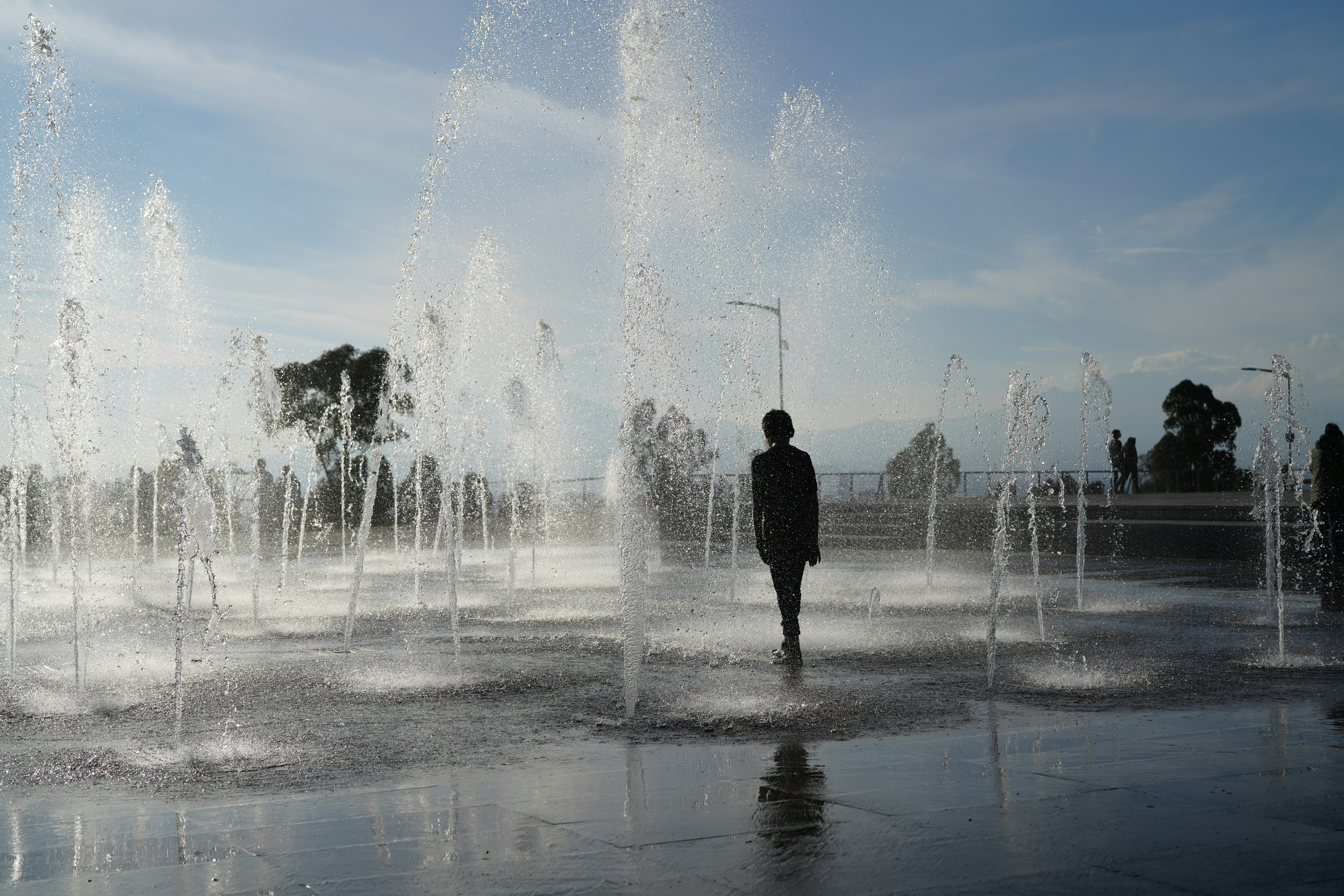 people in fountain