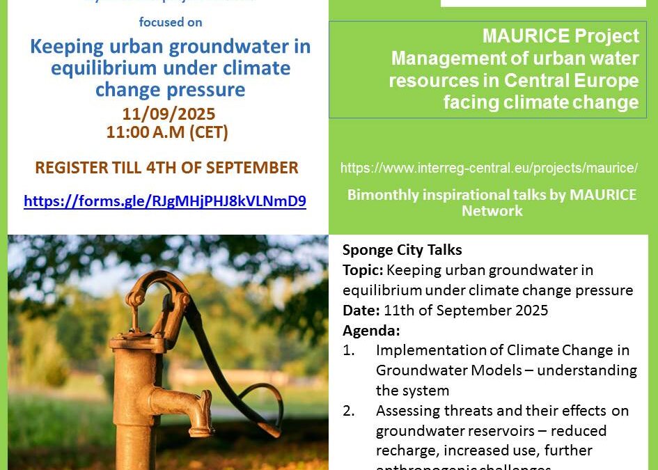 Sponge City Talks – Keeping Urban Groundwater in Equilibrium under Climate Change Pressure