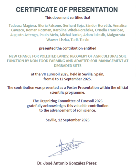 PoLaRecCE presented in the VII EUROSOIL 2025 congress in Sevilla