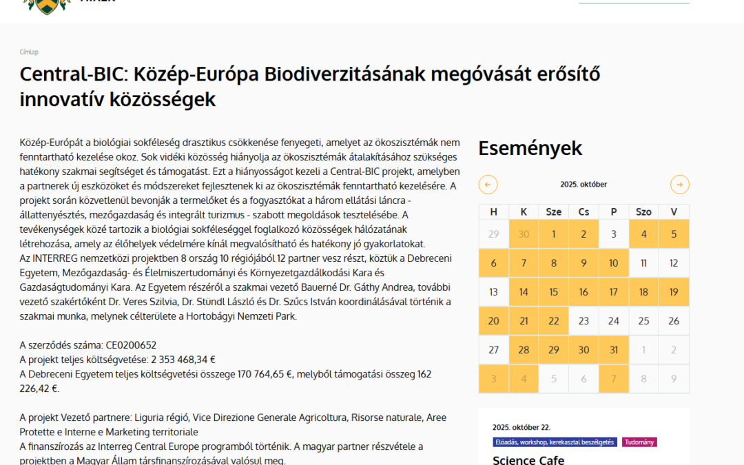 PP13 Central-BIC: Innovative communities strengthening the conservation of biodiversity in Central Europe