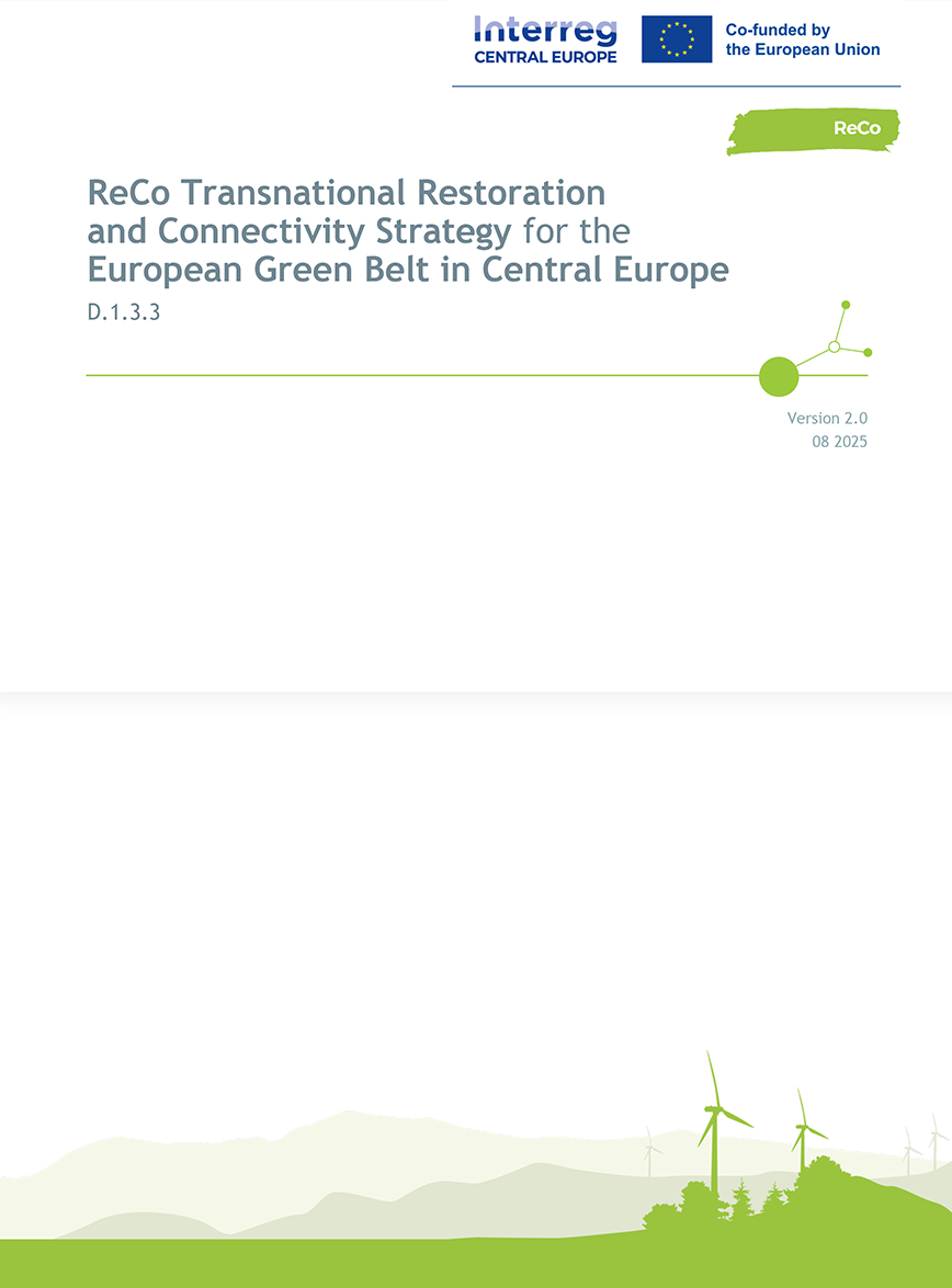 ReCo Transnational Restoration and Connectivity Strategy for the European Green Belt in Central Europe, cover page