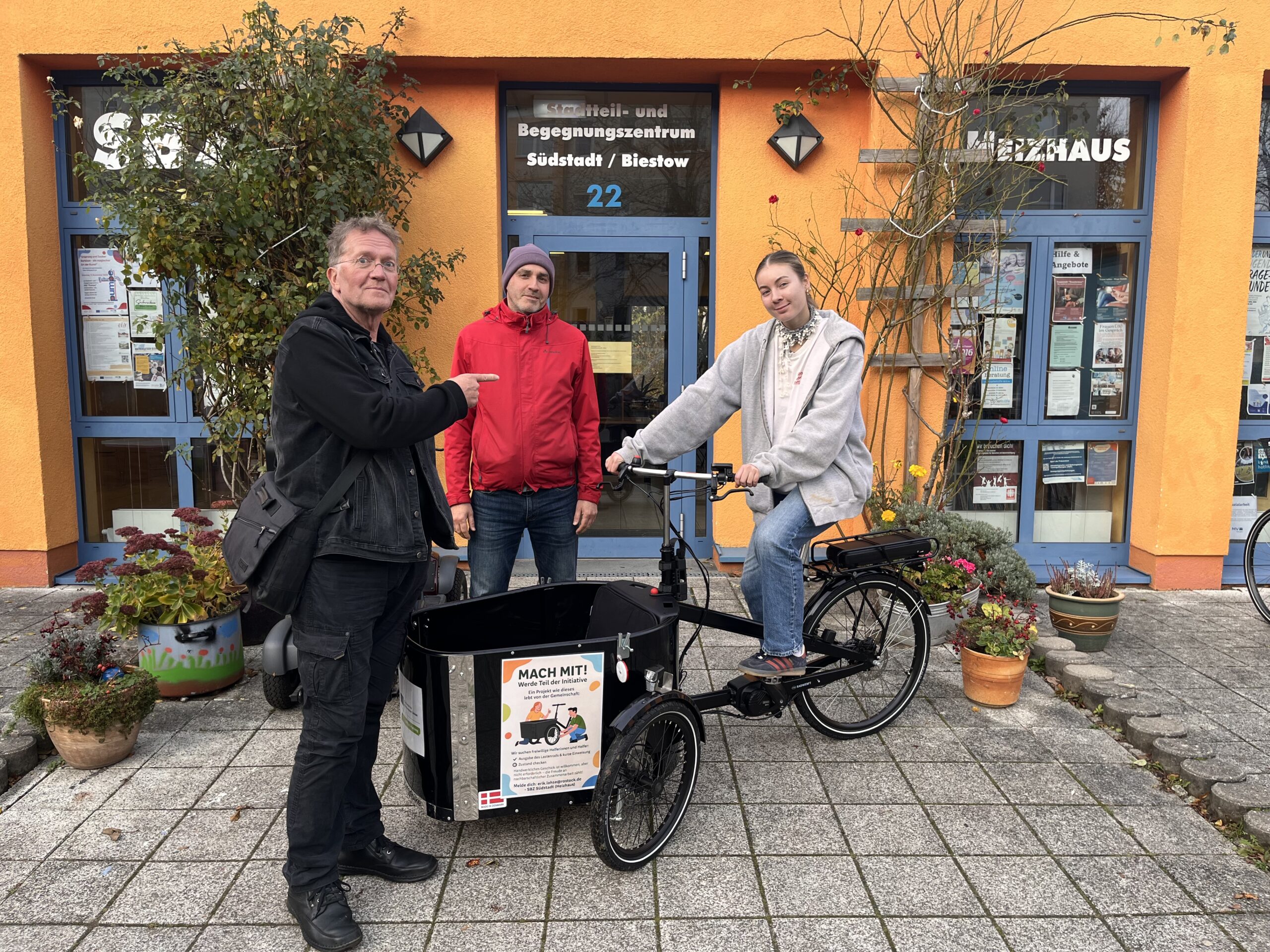Cargo bike Südstadt. Copyright is Hanseatic City of Rostock/ Erik Lohse