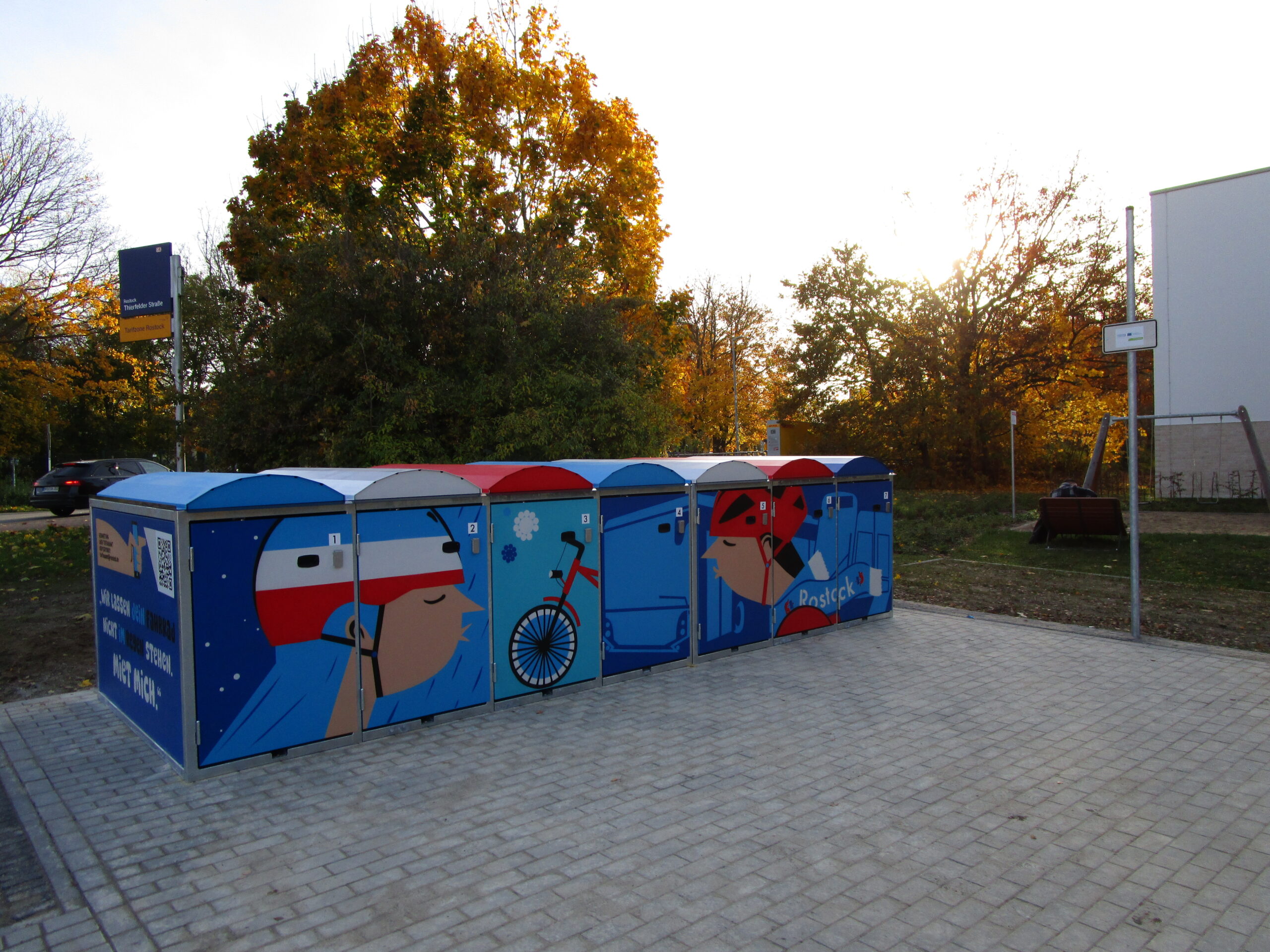 Bicycle storage locker, Copyright is Hanseatic City of Rostock/ Erik Lohse