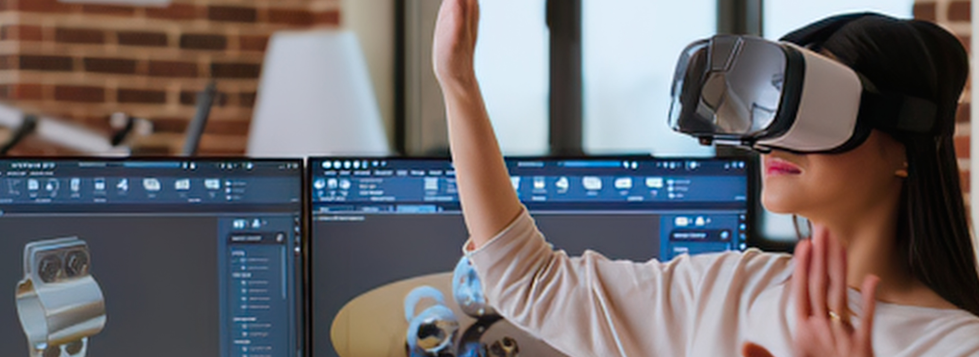 Woman Using Vr Headset 1920 X 700