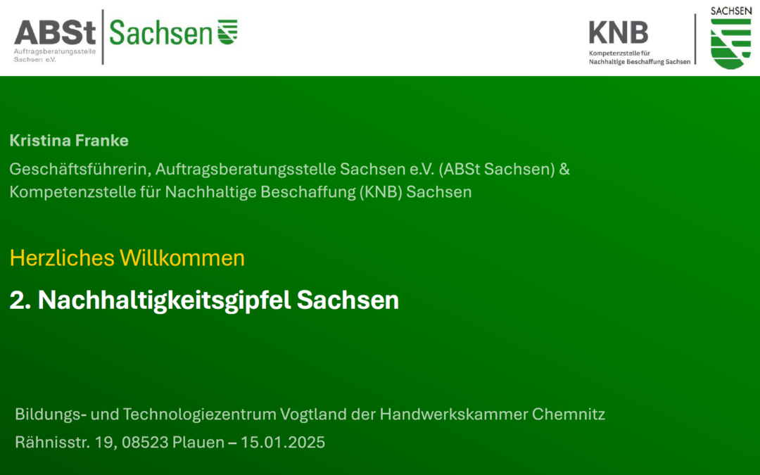 Second Sustainability Summit Saxony: Sustainable Public Procurement in Practice