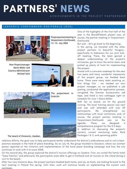 Partners news – Landkreis Vorpommern-Greifswald