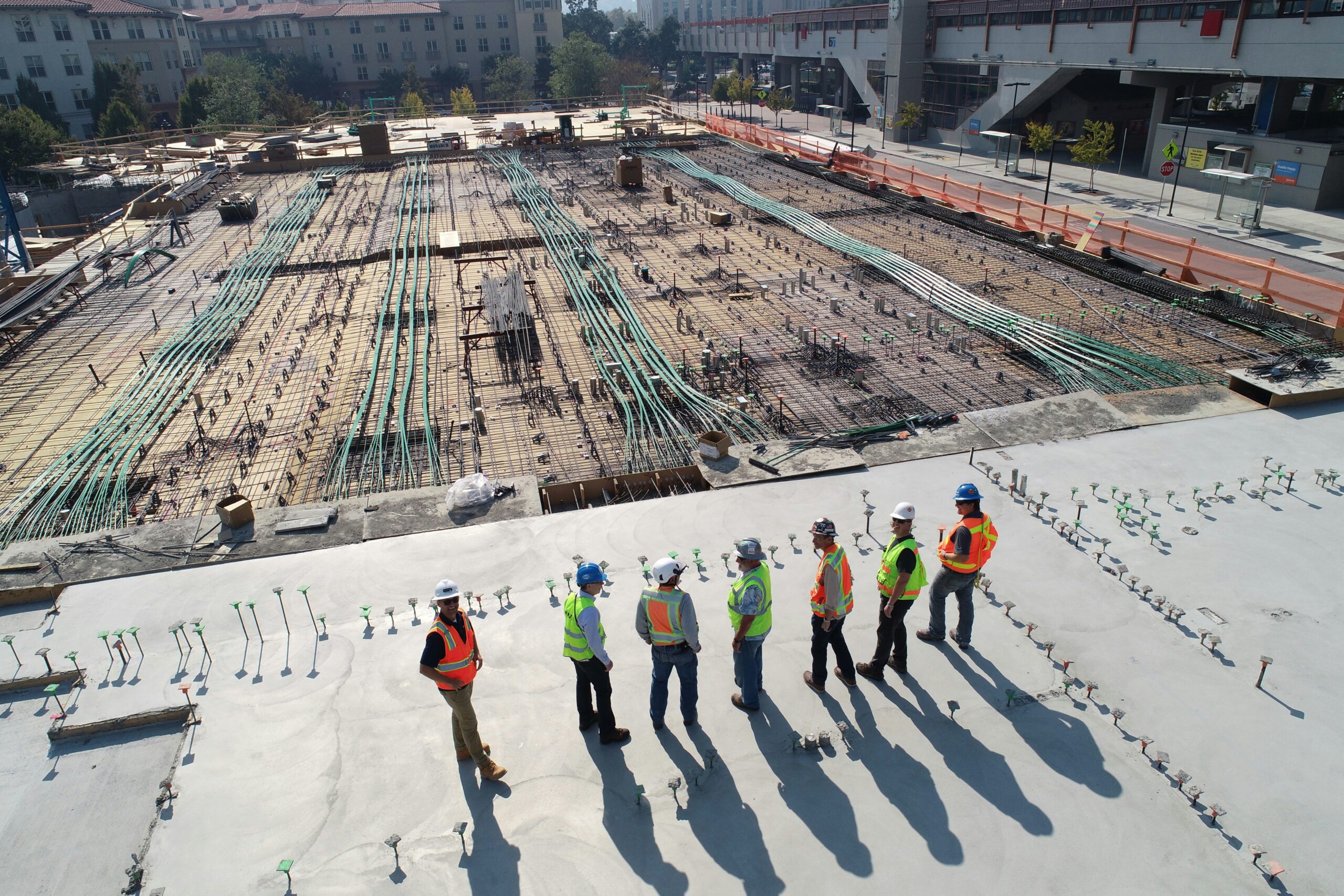 Engineers looking are the big construction site
