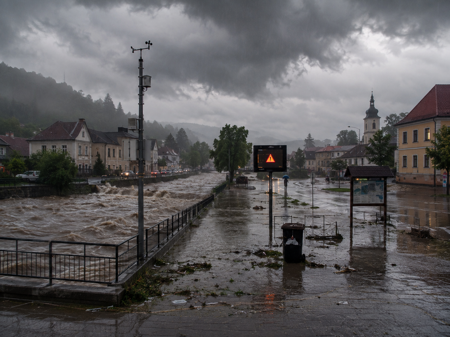 OpenAI. (2026). Extreme weather and urban flood risk [AI-generated image]. ChatGPT. Generated 4 August 2026.
