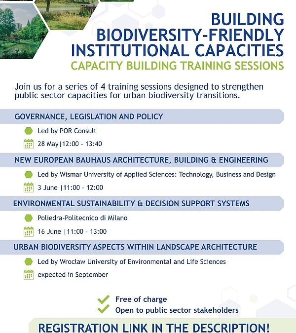 URBIO BAUHAUS Training Series: Governance, Legislation and Policy | 1 session🌿